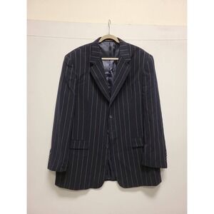 VICCI UOMO Italy Blazer Jacket Mens 46L Blue Striped Italian Design Remo VU6003